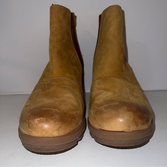 Sorel Boots Womens 9.5 Joan Of Artic Wedge II Chelsea NL3022-240 Brown Leather - Picture 5 of 11